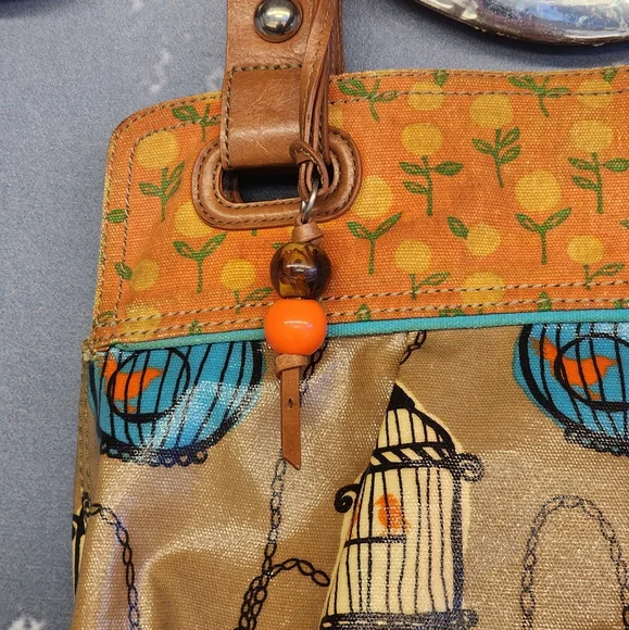 Fossil Vintage Birdcage Key-per Keyper Coated Canvas - Picture 4 of 13